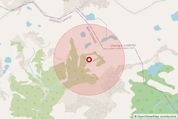 Map showing approximate area covered by Pincode 736146 — Mahishcharu Bo, Coochbehar