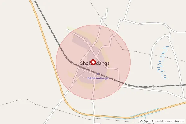 Map showing approximate area covered by Pincode 736171 — Unishbisha Bo, Coochbehar