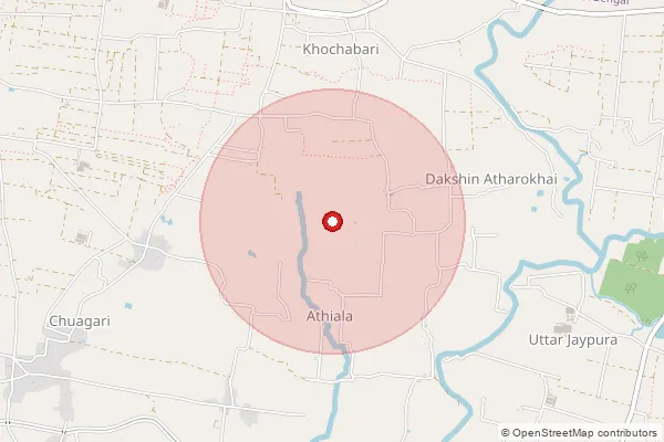 Map showing approximate area covered by Pincode 736176 — Kalmati Bo, Coochbehar