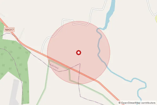 Map showing approximate area covered by Pincode 736201 — Chuniajhora Bo, Alipurduar