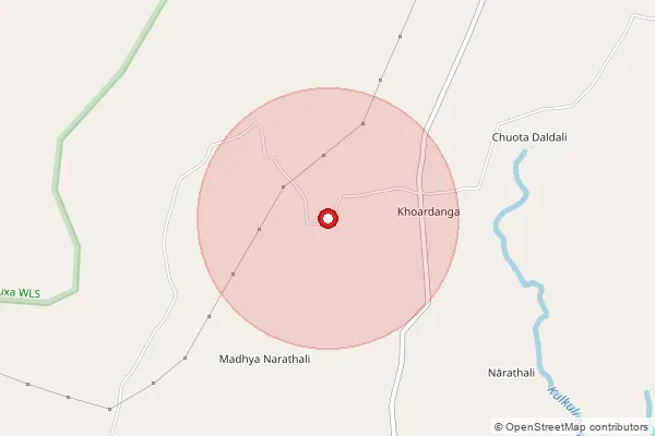 Map showing approximate area covered by Pincode 736202 — Marakhata Bo, Alipurduar