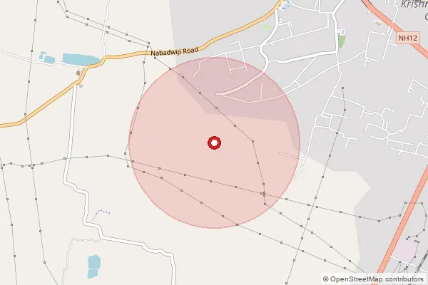 Map showing approximate area covered by Pincode 741103 — Gobrapota Bo, Nadia