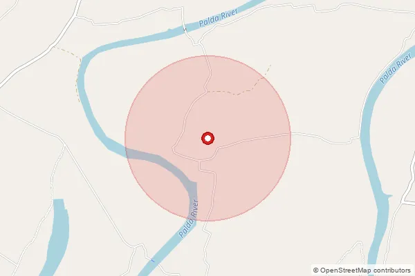 Map showing approximate area covered by Pincode 741123 — Talukhuda Bo, Nadia