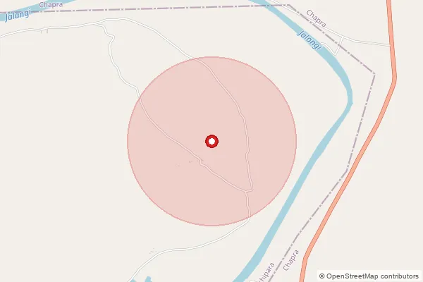 Map showing approximate area covered by Pincode 741124 — Hatisala Bo, Nadia