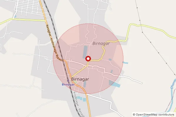 Map showing approximate area covered by Pincode 741127 — Byaspur Bo, Nadia