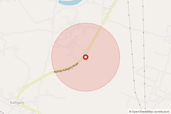 Map showing approximate area covered by Pincode 741150 — Basarkhola Bo, Nadia