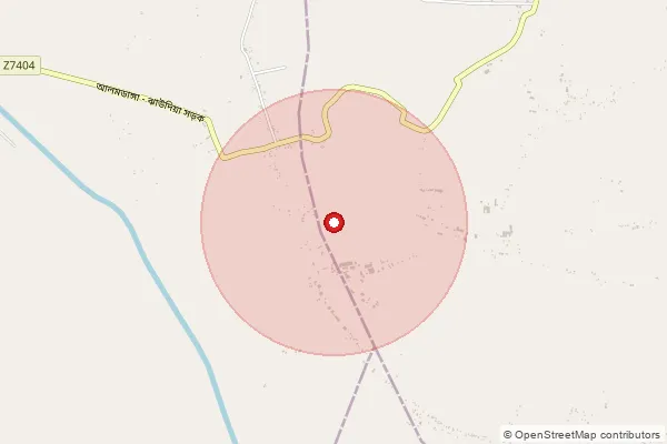 Map showing approximate area covered by Pincode 741161 — Kulgachi Bo, Nadia