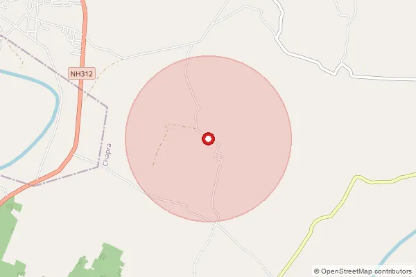 Map showing approximate area covered by Pincode 741166 — Kalinga Bo, Nadia