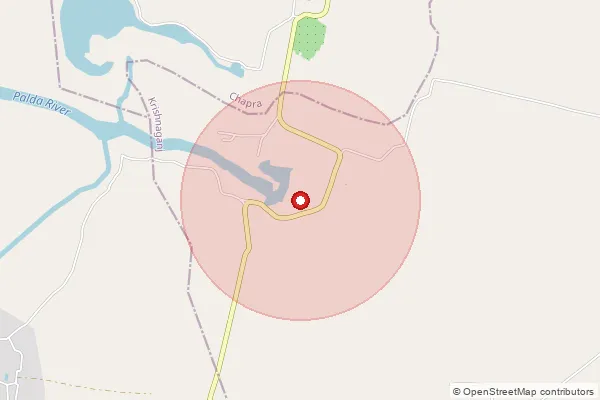 Map showing approximate area covered by Pincode 741167 — Bhimpur So, Nadia