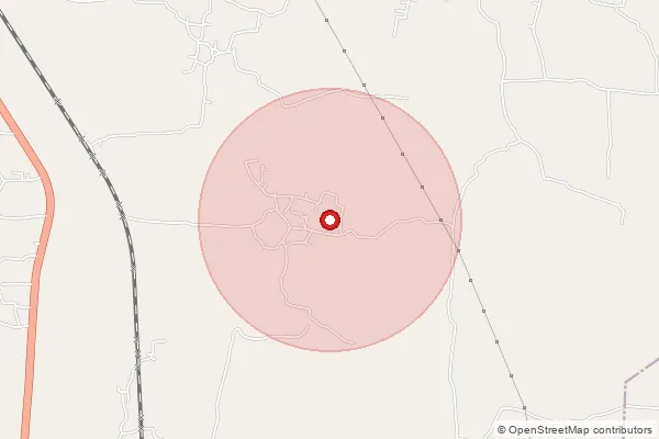 Map showing approximate area covered by Pincode 741181 — Radhakantapur Bo, Nadia