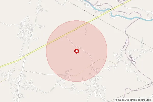 Map showing approximate area covered by Pincode 741201 — Ranaghat Ho, Nadia