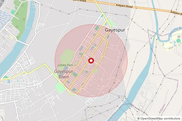 Map showing approximate area covered by Pincode 741234 — Gayeshpur So, Nadia