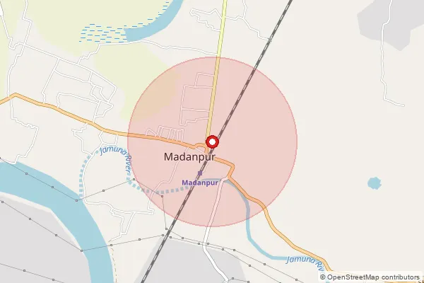 Map showing approximate area covered by Pincode 741245 — Chandamari Bo, Nadia