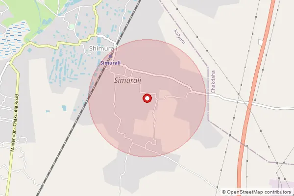 Map showing approximate area covered by Pincode 741248 — Narapatipara Bo, Nadia