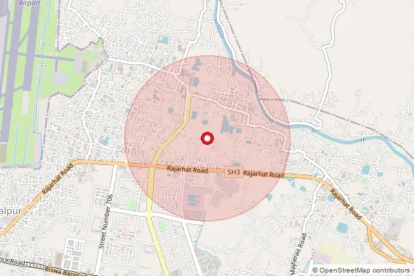 Map showing approximate area covered by Pincode 741251 — Majerchar Bo, Nadia