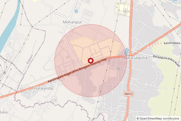 Map showing approximate area covered by Pincode 741252 — Krishivisyavidyalaya So, Nadia