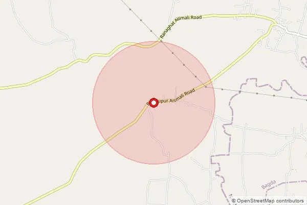 Map showing approximate area covered by Pincode 741253 — Eruli Bo, Nadia