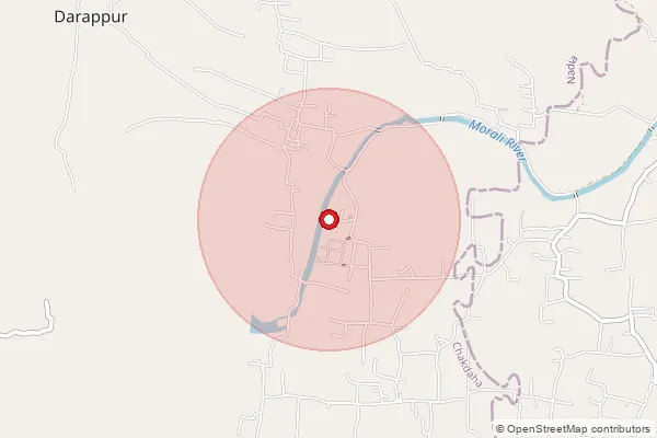 Map showing approximate area covered by Pincode 741256 — Ranaghat Baidyapur Bo, Nadia