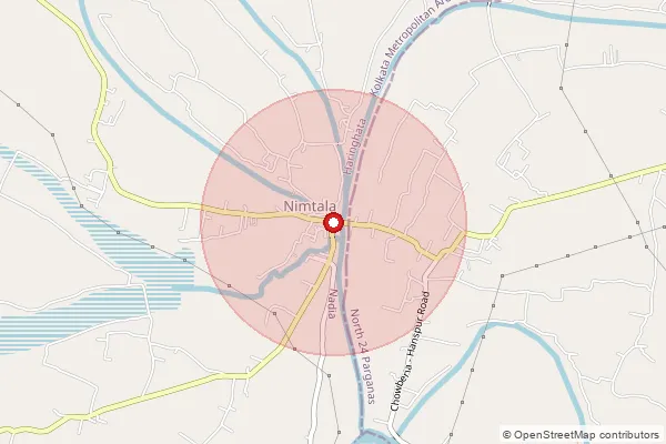 Map showing approximate area covered by Pincode 741257 — Kasthadanga Bo, Nadia