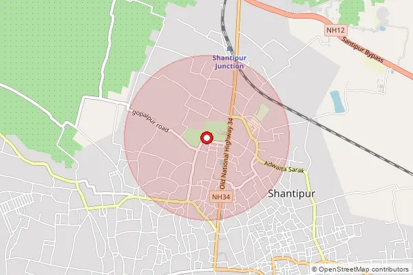 Map showing approximate area covered by Pincode 741401 — Dignagar So, Nadia