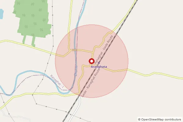 Map showing approximate area covered by Pincode 741501 — Panchberia Bo, Nadia