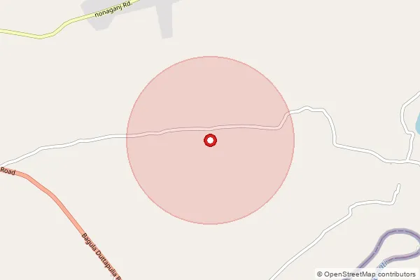 Map showing approximate area covered by Pincode 741502 — Haldipara Bo, Nadia
