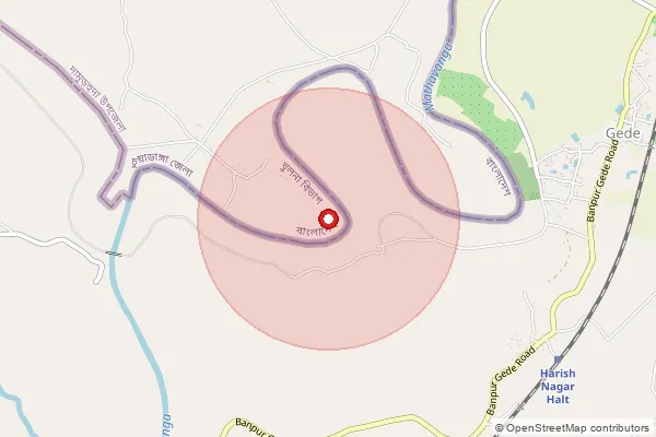Map showing approximate area covered by Pincode 741503 — Bijoypur Bo, Nadia