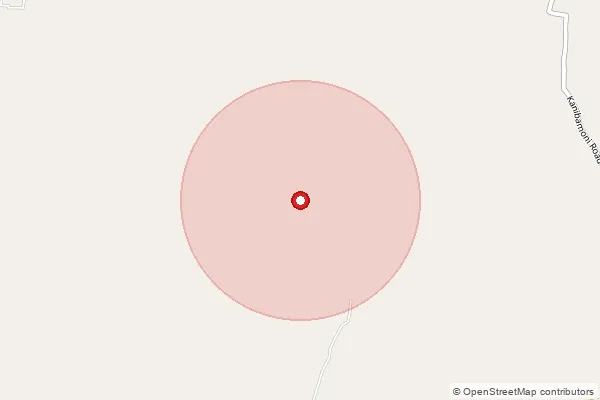 Map showing approximate area covered by Pincode 741504 — Baranberia Bo, Nadia