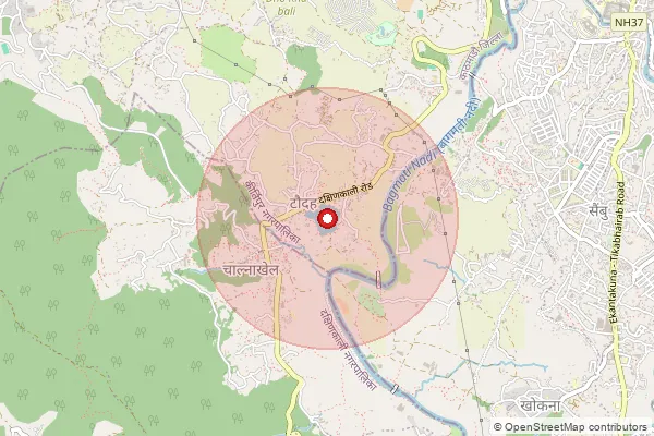 Map showing approximate area covered by Pincode 741507 — Bhajanghat Bo, Nadia