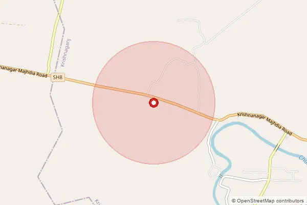 Map showing approximate area covered by Pincode 741508 — Khalboalia So, Nadia