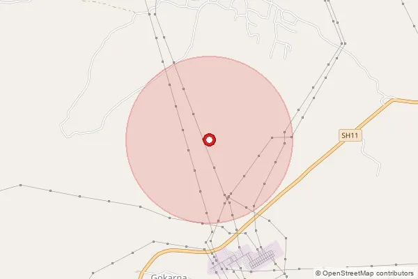 Map showing approximate area covered by Pincode 742136 — Amritakunda Bo, Murshidabad