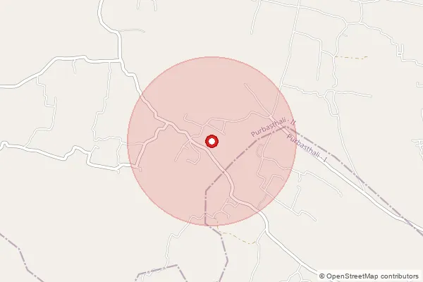 Map showing approximate area covered by Pincode 742138 — Brahmanpara Bo, Murshidabad