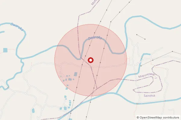 Map showing approximate area covered by Pincode 742140 — Benipur Bo, Murshidabad