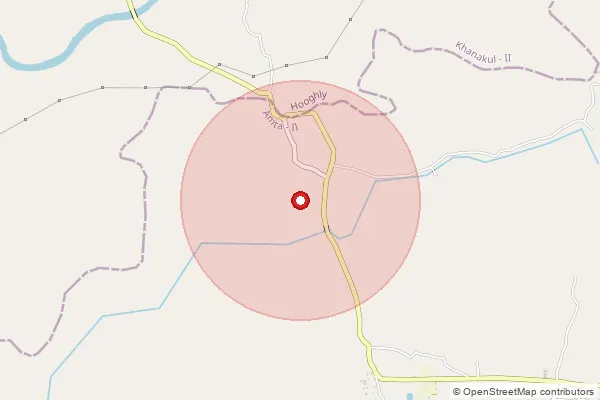 Map showing approximate area covered by Pincode 742174 — Dakatiapota Bo, Murshidabad