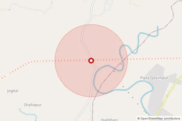Map showing approximate area covered by Pincode 742187 — Bsahazadpur Bo, Murshidabad