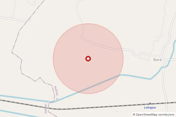 Map showing approximate area covered by Pincode 742226 — Aheripara Bo, Murshidabad