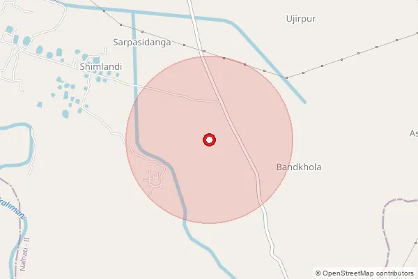 Map showing approximate area covered by Pincode 742227 — Diar Raninagar Bo, Murshidabad