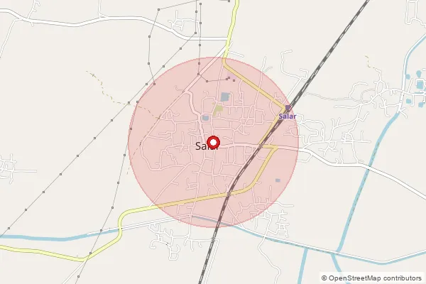 Map showing approximate area covered by Pincode 742401 — Dutta Barutia Bo, Murshidabad