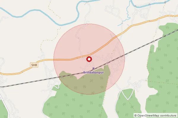 Map showing approximate area covered by Pincode 742406 — Juranpur Bo, Murshidabad
