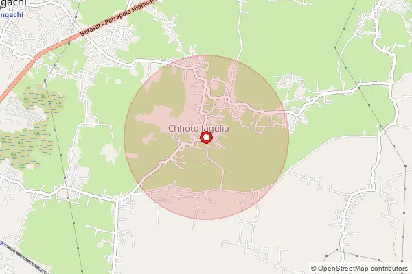 Map showing approximate area covered by Pincode 743294 — Bohara Bo, 24 Paraganas North