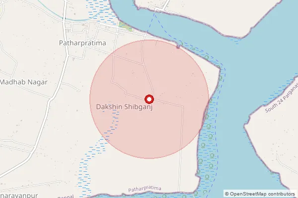 Map showing approximate area covered by Pincode 743312 — Hironmoypur Bo, 24 Paraganas South