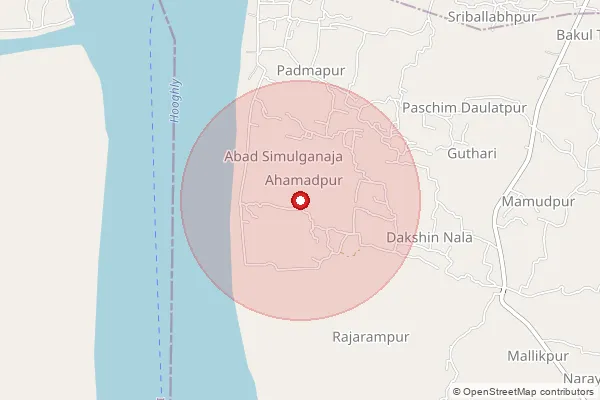 Map showing approximate area covered by Pincode 743337 — Futigoda Bo, 24 Paraganas South