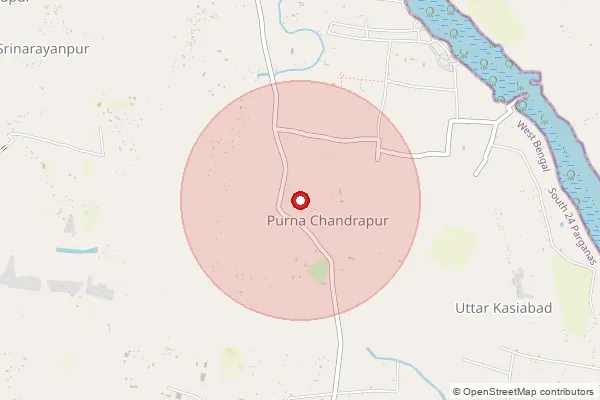 Map showing approximate area covered by Pincode 743349 — Baribhanga Abad Bo, 24 Paraganas South