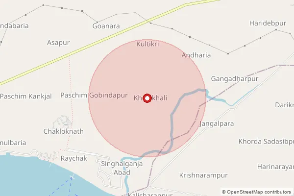 Map showing approximate area covered by Pincode 743368 — Abdalpur Bo, 24 Paraganas South