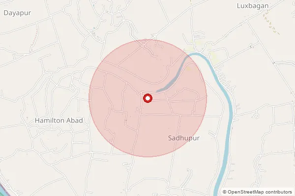 Map showing approximate area covered by Pincode 743370 — Amlamethi Bo, 24 Paraganas South