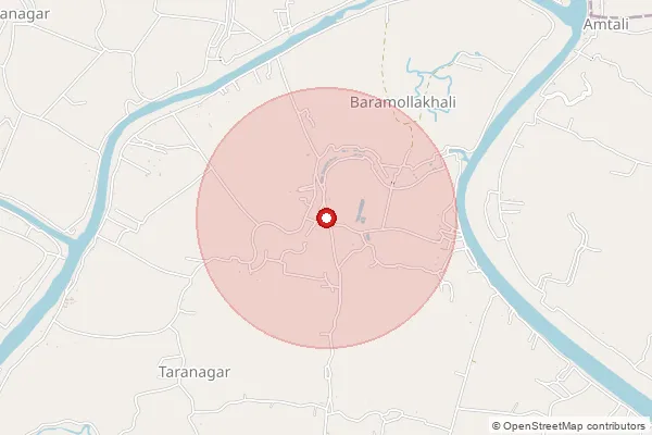 Map showing approximate area covered by Pincode 743378 — Amtali Bo, 24 Paraganas South