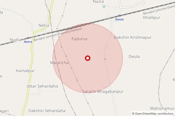 Map showing approximate area covered by Pincode 743387 — Begampur Bo, 24 Paraganas South