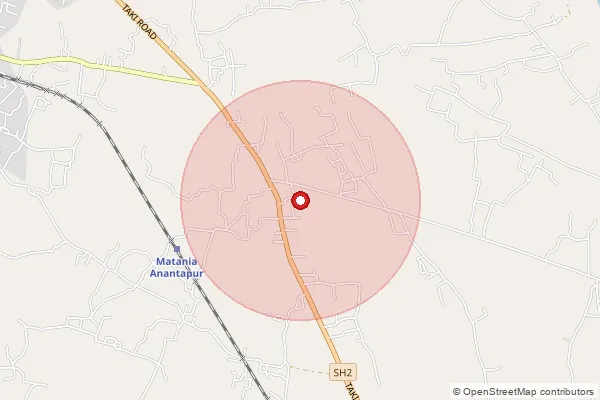 Map showing approximate area covered by Pincode 743412 — Dhaltitha Bo, 24 Paraganas North