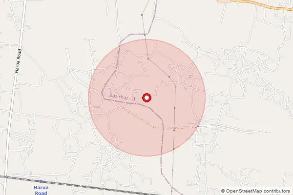 Map showing approximate area covered by Pincode 743424 — Chandpur Bo, 24 Paraganas North