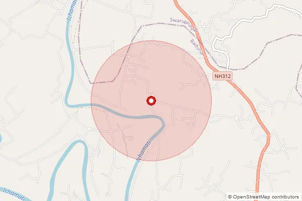 Map showing approximate area covered by Pincode 743427 — Aturia Bo, 24 Paraganas North